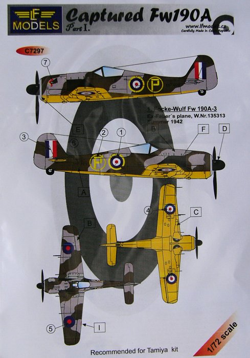 1/72 Decals Captured Fw190A - Part I. (TAM)