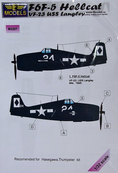 1/32 Mask F6F-5 Hellcat VF-23 USS Langley (HAS)