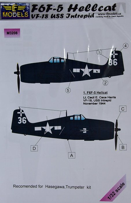 1/32 Mask F6F-5 Hellcat VF-18 USS Intrepid (HAS)