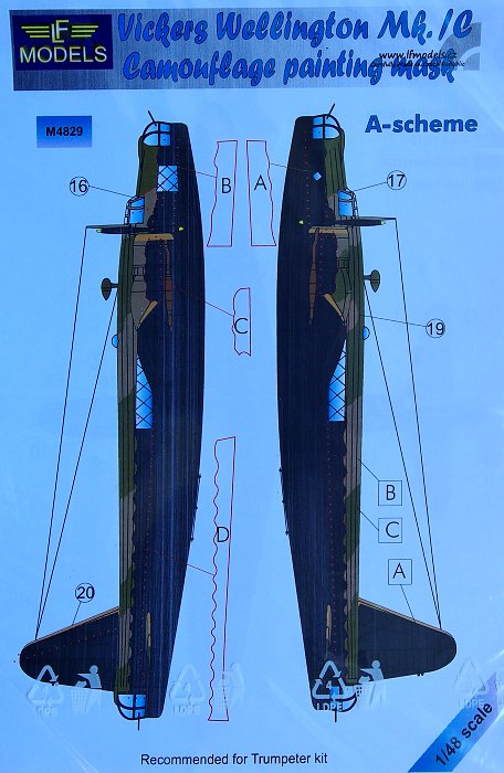 1/48 Mask Vickers Wellington Mk.IC (TRUM) A-scheme