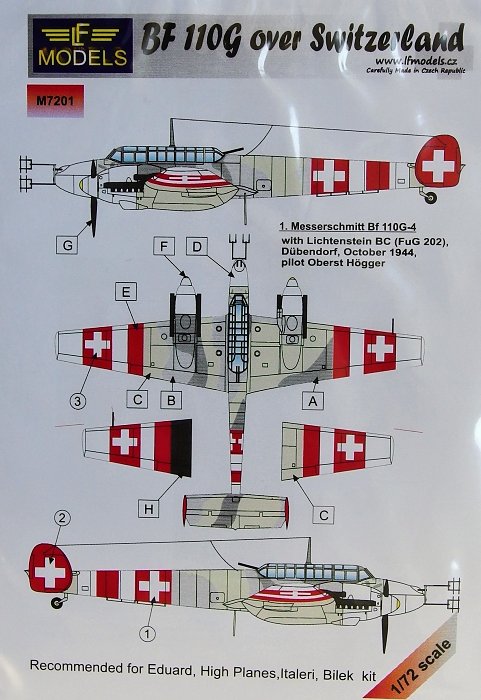 1/72 Mask Bf 110G over Switzerland (EDU/ITA)