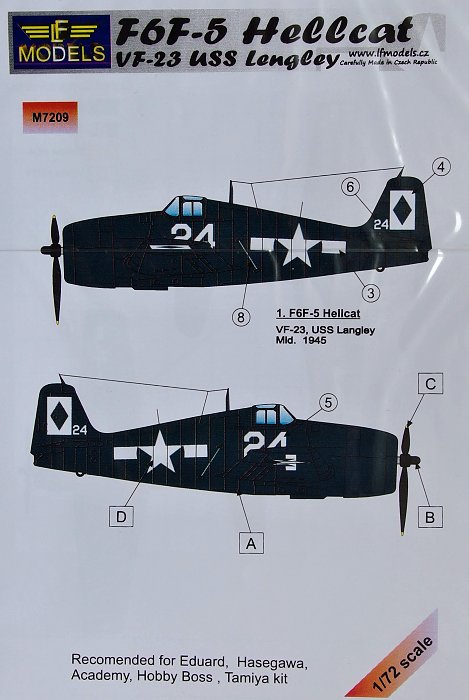 1/72 Mask F6F-5 Hellcat VF-23 USS Lengley