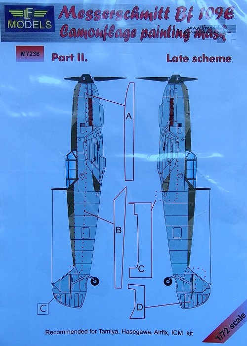 1/72 Mask Messerschmitt Bf 109E (TAM) Late Pt II.