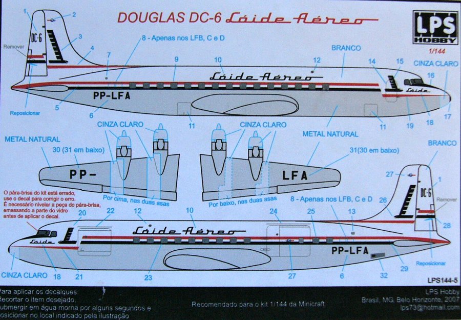 1/144 Douglas DC-6 Lóide Aéreo (MINICRAFT)