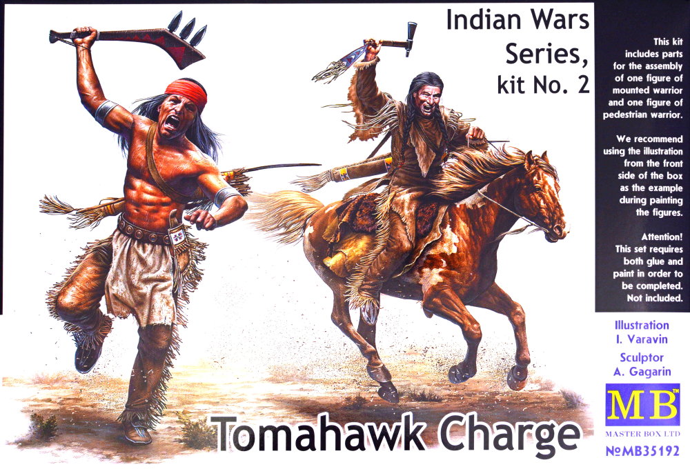 1/35 Tomahawk Charge, Indian Wars (2 fig.+ horse)