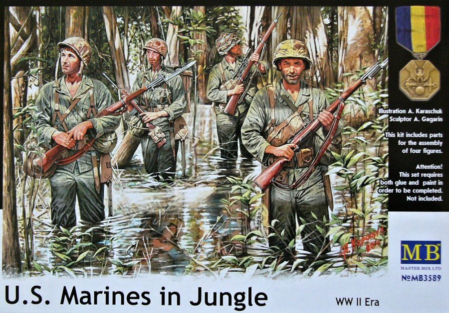 1/35 U.S. Marines in Jungle, WWII Era (4 fig.)