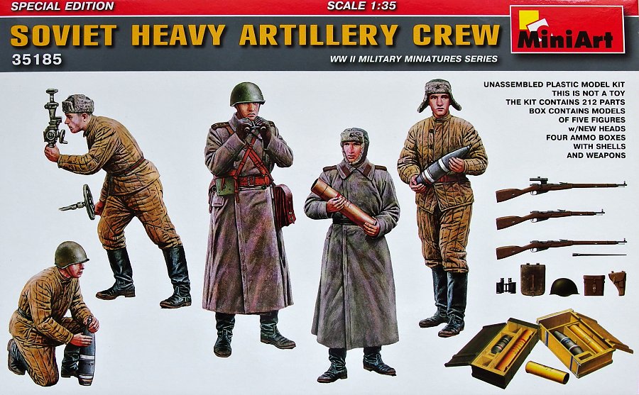 1/35 Soviet Heavy Artillery Crew (5 fig&box,weap.)