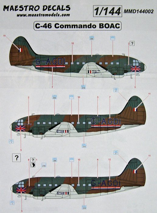 1/144 C-46 Commando - BOAC (decals)