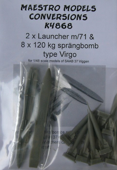 1/48 Launcher m/71 (2x) & 120kg bomb Virgo (8x)