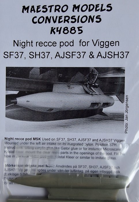 1/48 Night recce pod for Viggen SF37,SH37,AJSF37