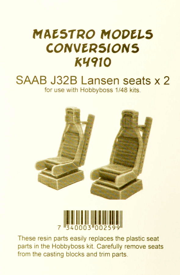 1/48 SAAB J32B Lansen - seats (2 pcs.)