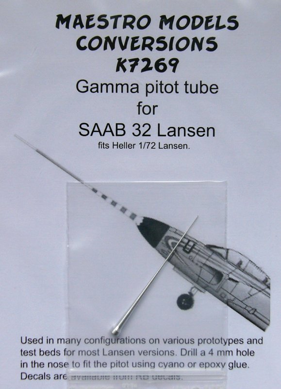 1/72 Gamma pitot tube for SAAB 32 Lansen