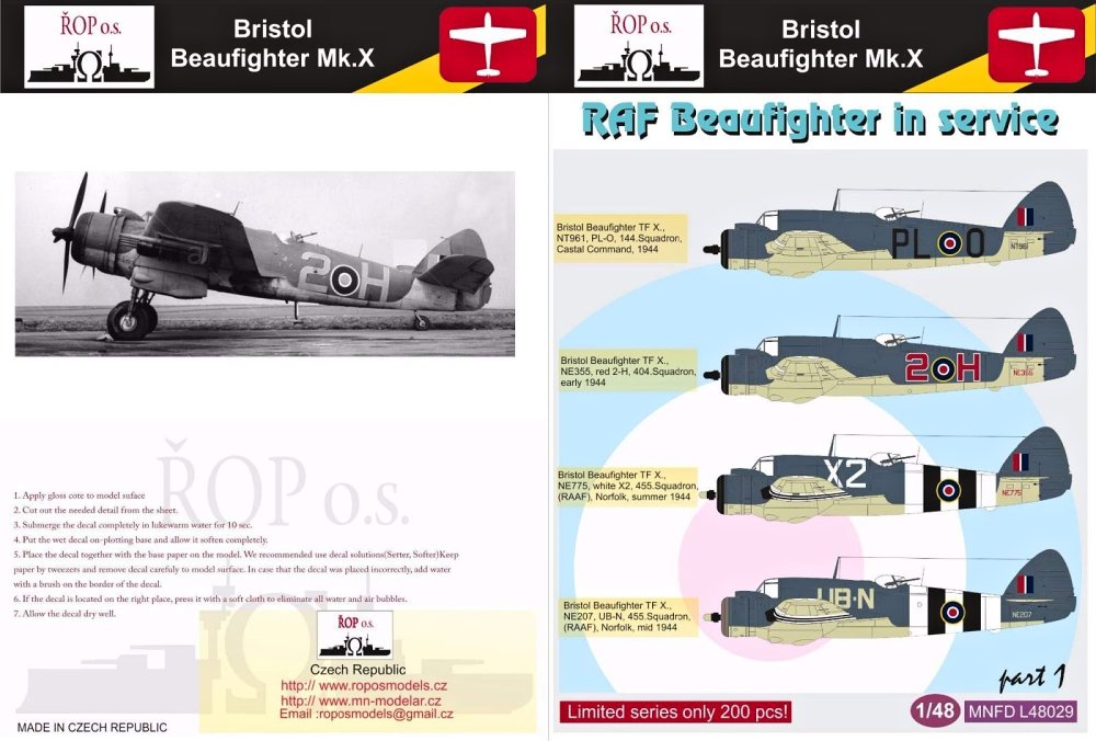 1/48 Decals Br.Beaufighter Mk.X RAF part 1