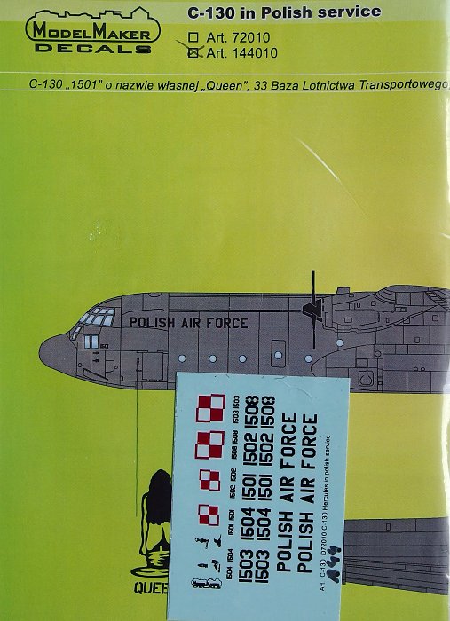 1/144 Decal C-130 in Polish service