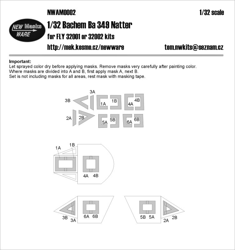 1/32 Masks for Bachem Ba 349 Natter (FLY)