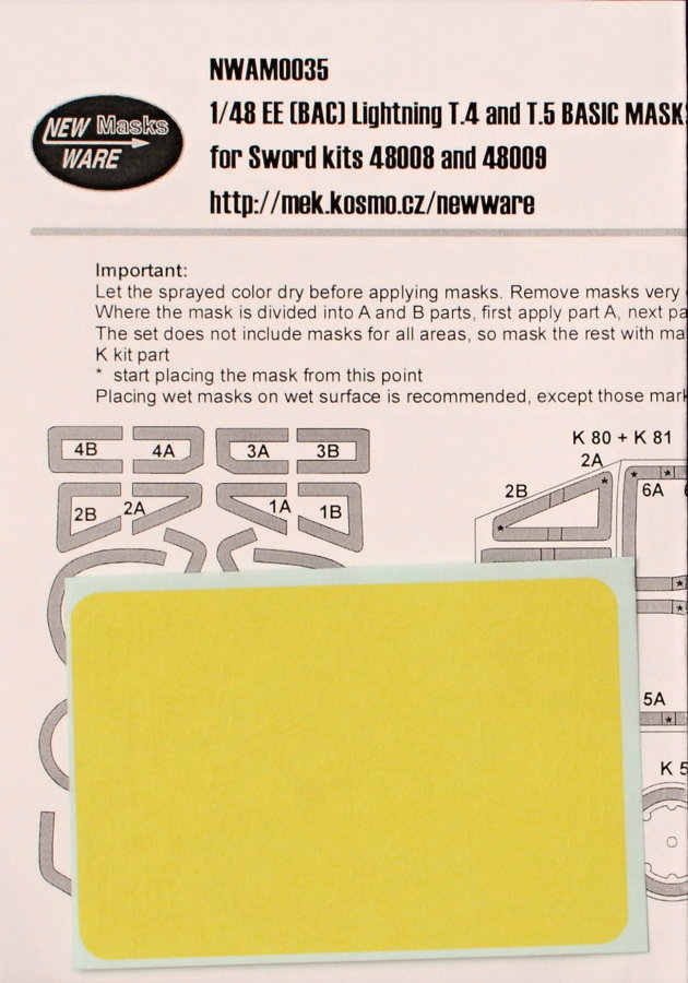 1/48 Mask BAC Lightning T.4/T.5 BASIC (SWORD)