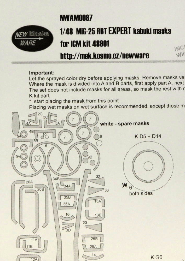 1/48 Mask MiG-25 RBT EXPERT (ICM 48901)