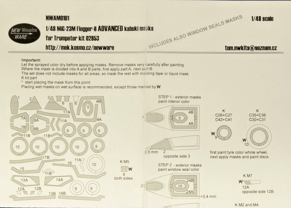 1/48 Mask MiG-23M Flogger-B ADVANCED (TRUMP 02853)