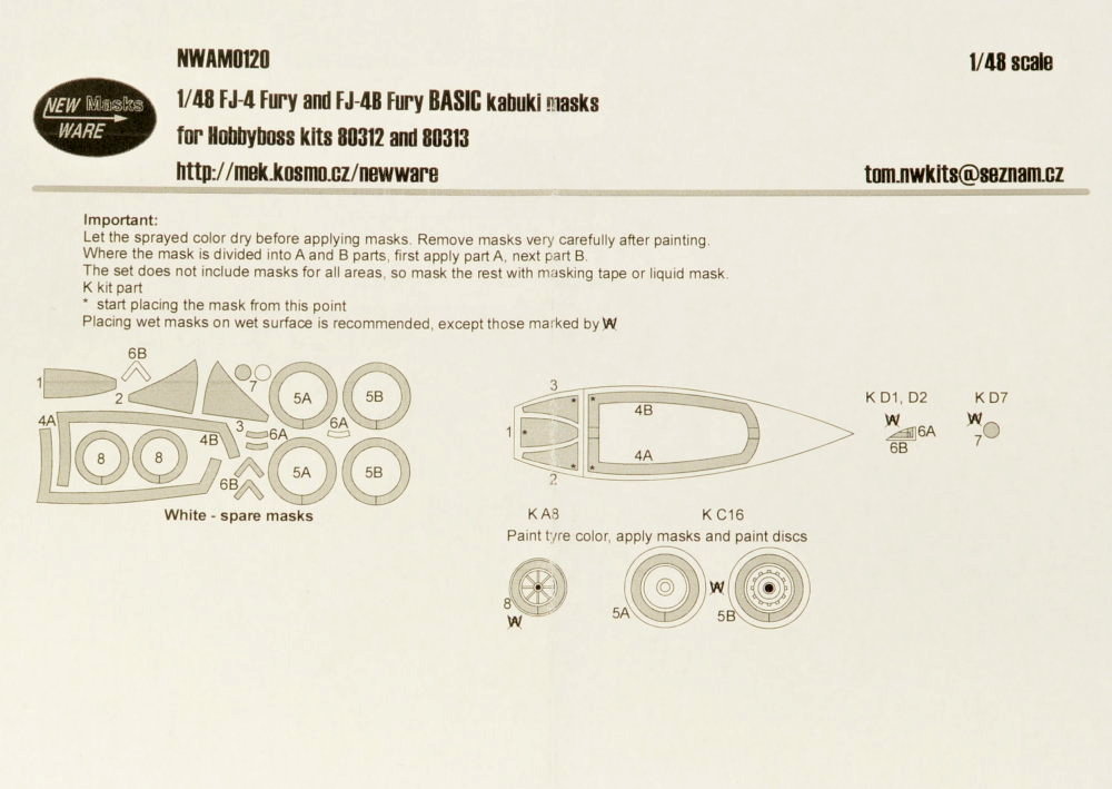 1/48 Mask FJ-4/FJ-4B Fury BASIC (HOBBYB 80312/3)