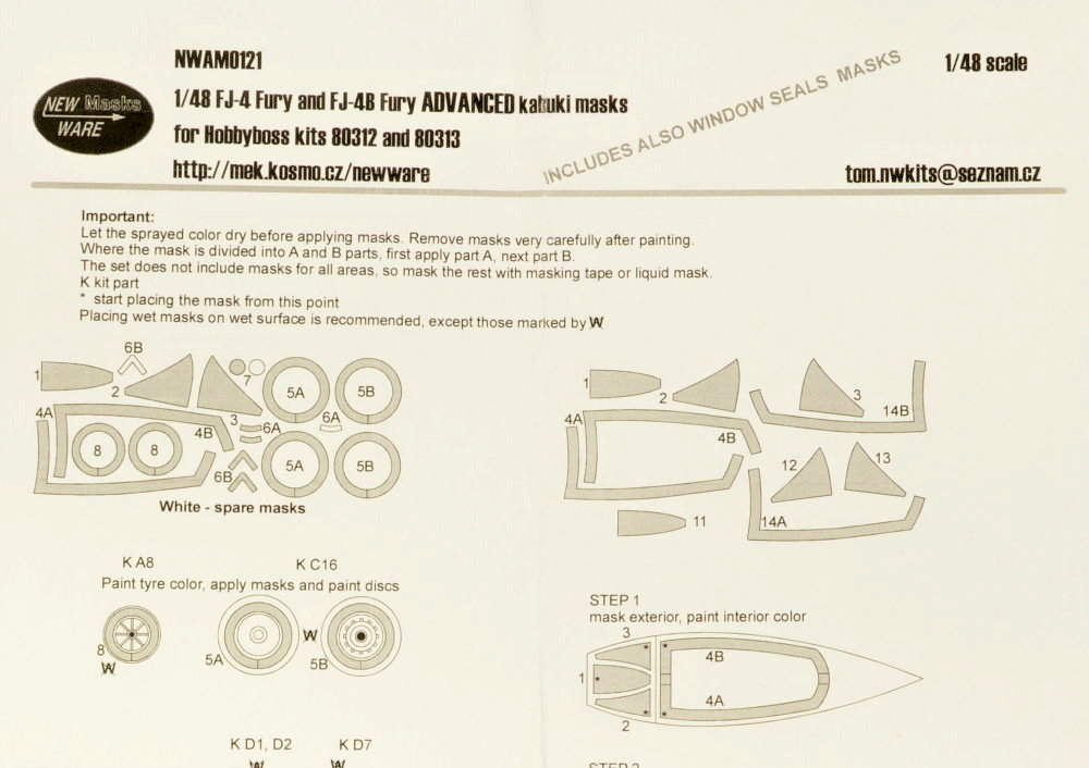 1/48 Mask FJ-4/FJ-4B Fury ADVANCED (HOBBY 80312/3)