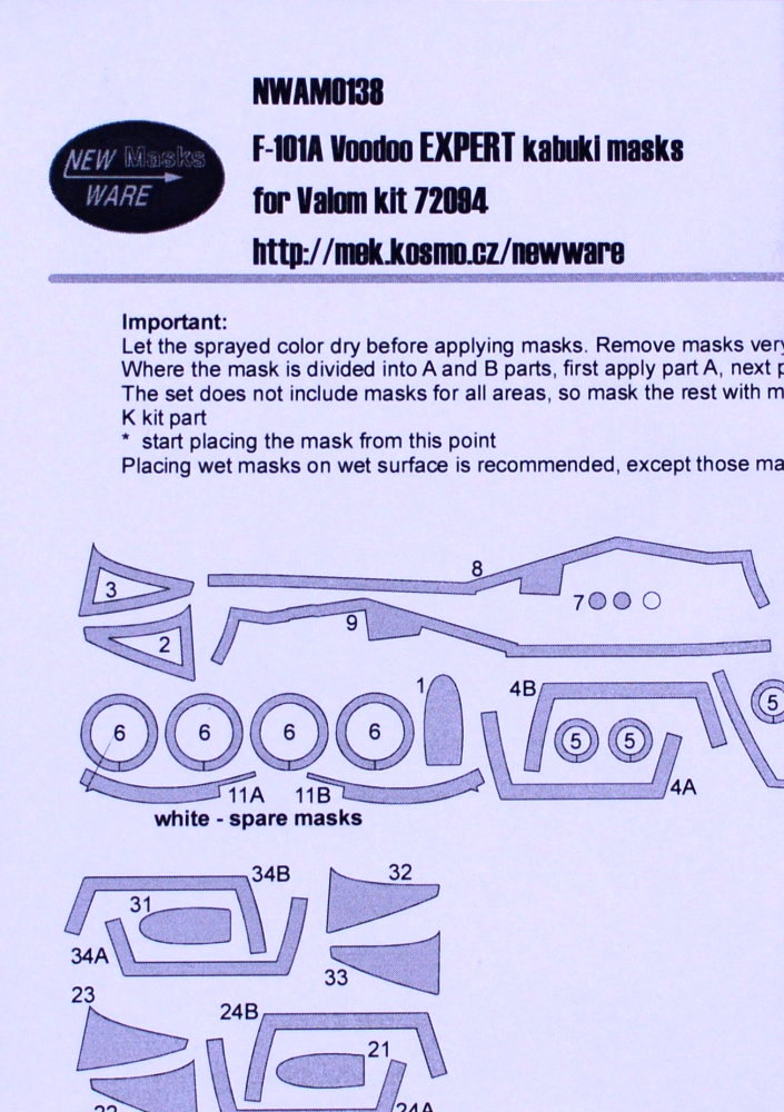 1/72 Mask F-101A Voodoo EXPERT (VALOM7294)