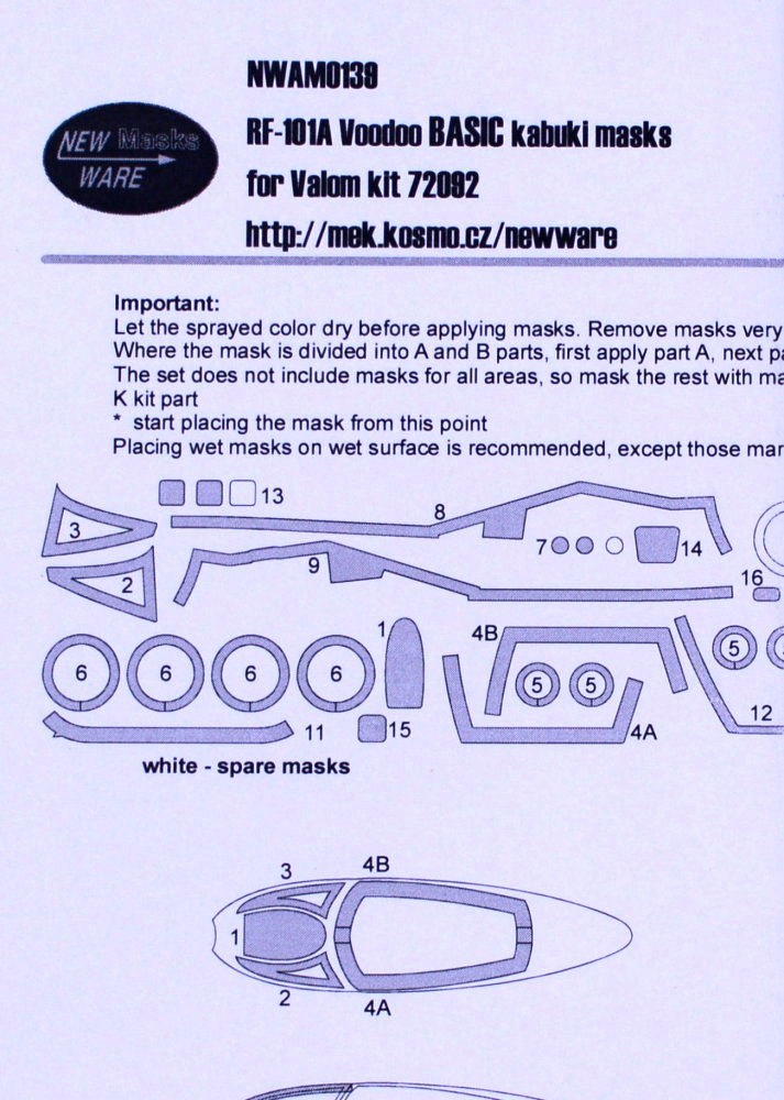 1/72 Mask RF-101A Voodoo BASIC (VALOM7292)