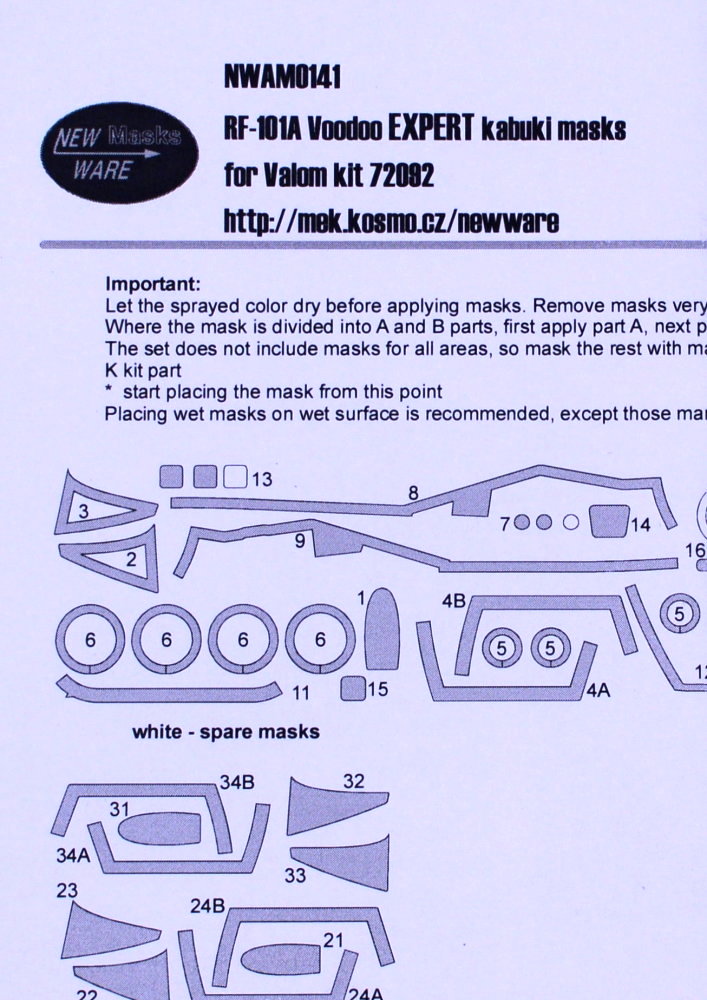 1/72 Mask RF-101A Voodoo EXPERT (VALOM7292)