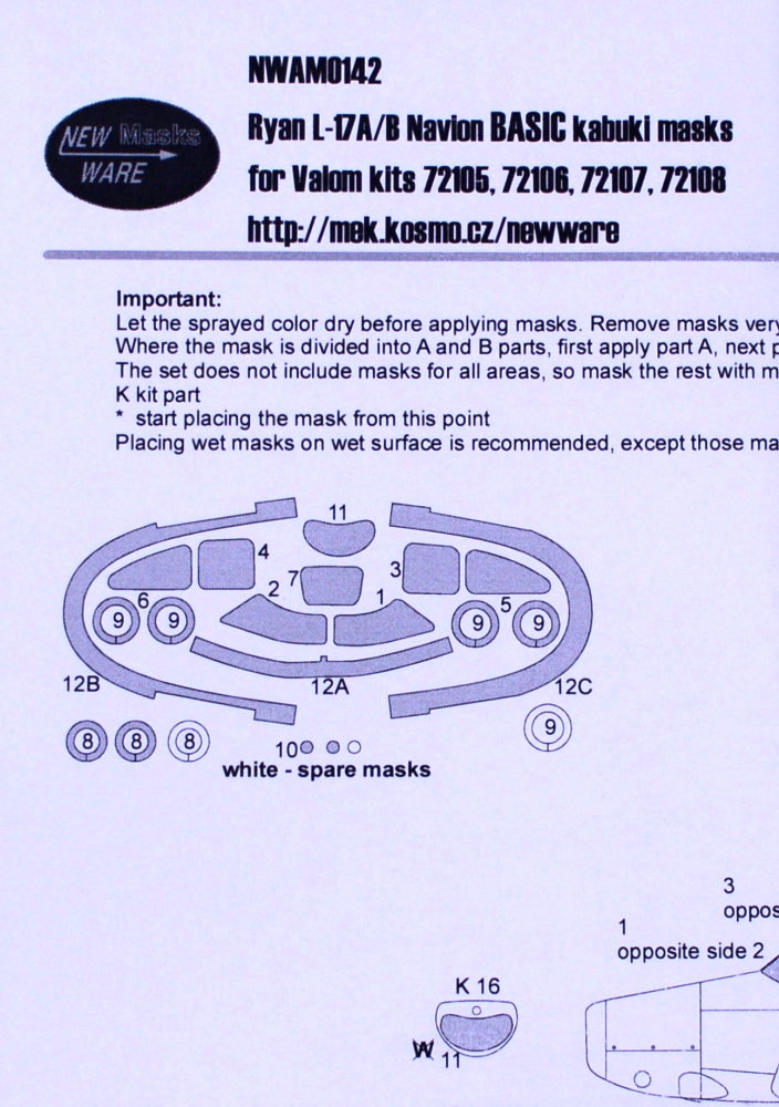 1/72 Mask Ryan L-17A/B Navion BASIC (VALOM72105-8)