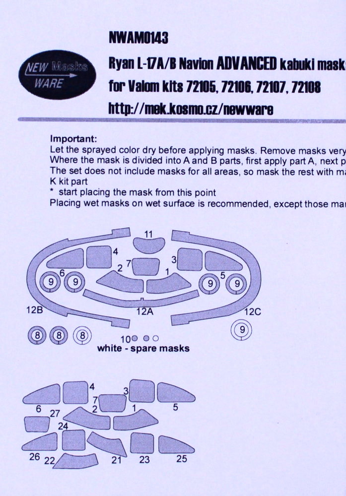 1/72 Mask Ryan L-17A/B Navion ADVANCED (VALOM)