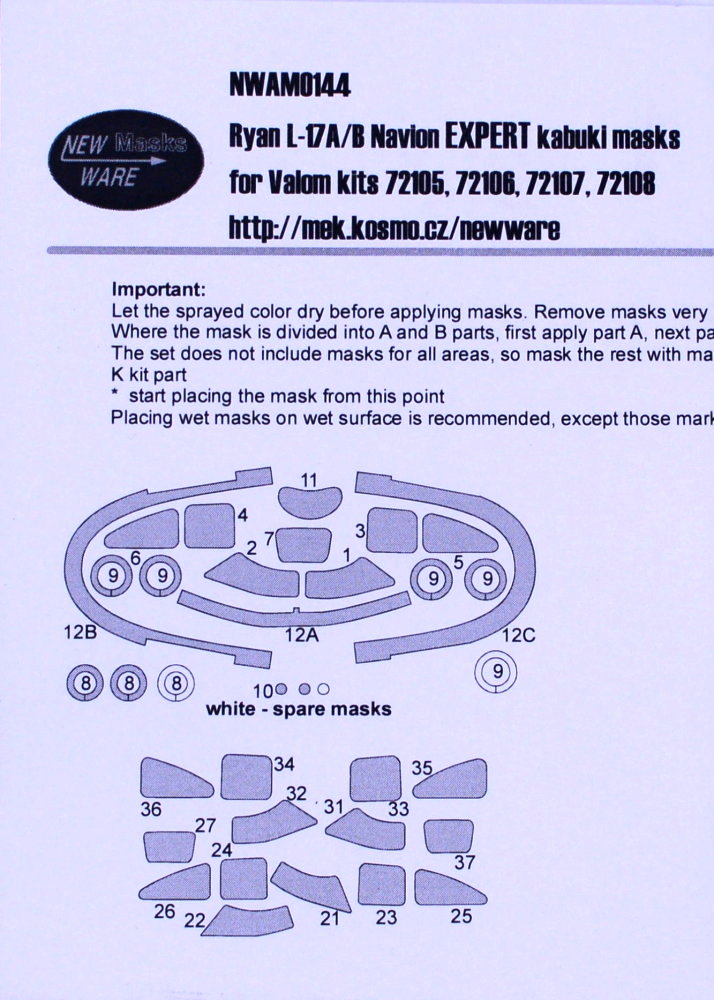 1/72 Mask Ryan L-17A/B Navion EXPERT (VALOM)