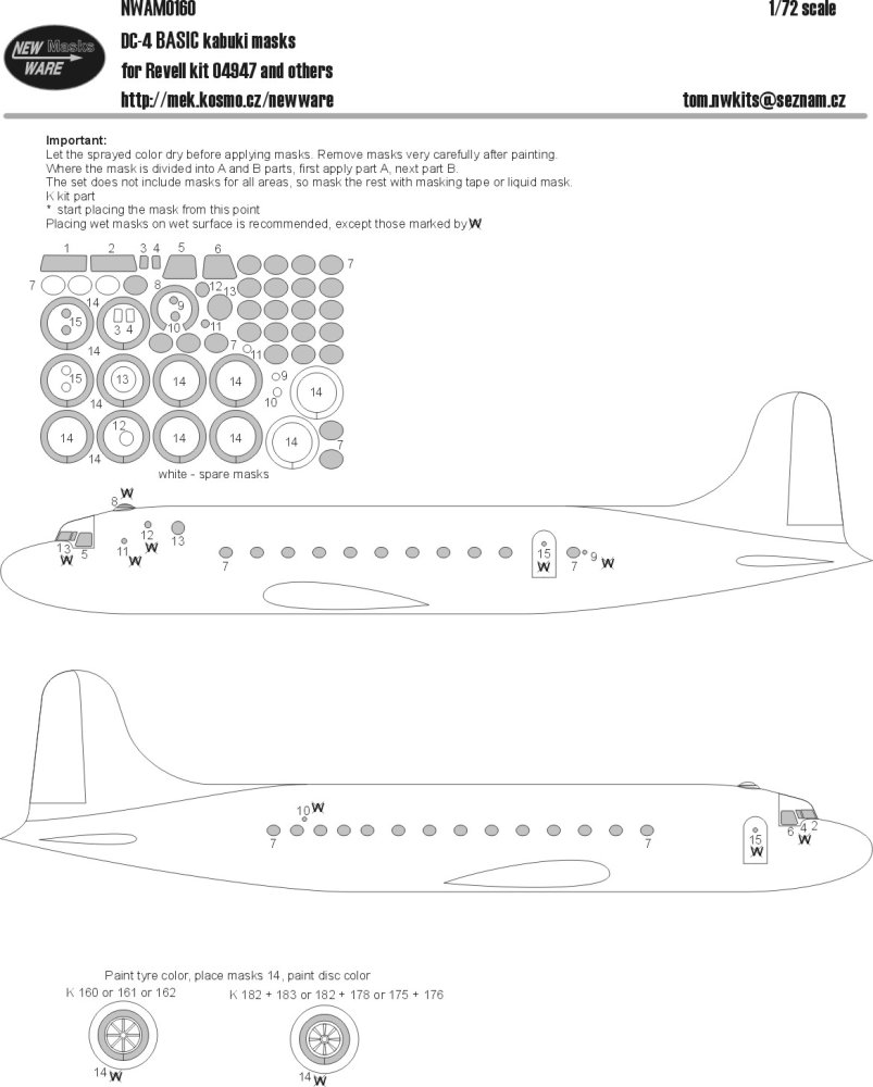 1/72 Mask DC-4 BASIC (REV 04947)