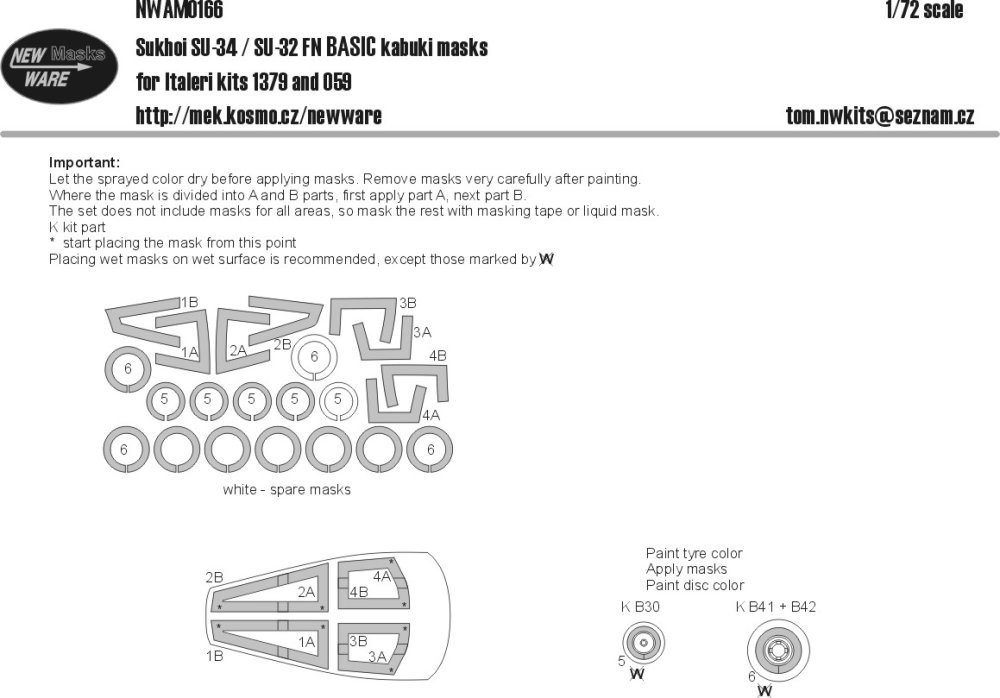 1/72 Mask Sukhoi SU-34/SU-32 FN BASIC (ITAL 1379)