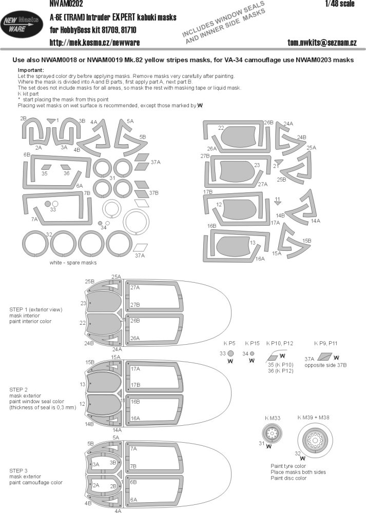 1/48 Mask A-6E (TRAM) Intruder EXPERT (HOBBYB)