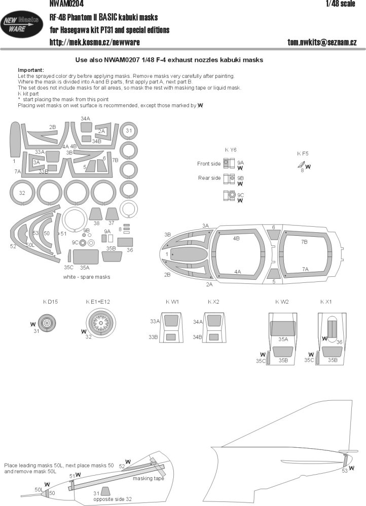 1/48 Mask RF-4B Phantom II BASIC (HAS)