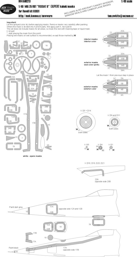 1/48 Mask MiG-25 RBT Foxbat B EXPERT (REV)