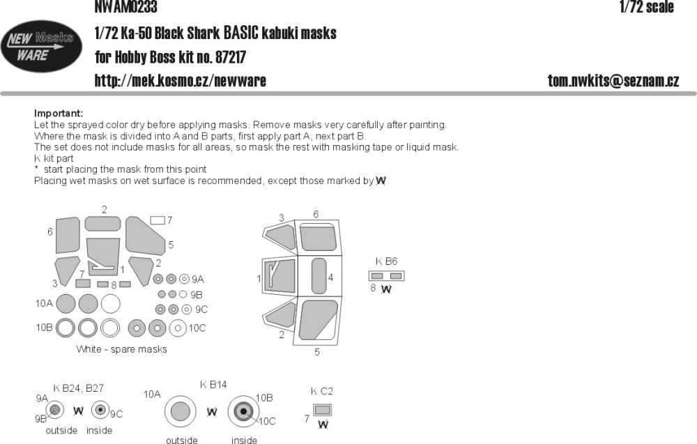 1/72 Mask Ka-50 Black Shark BASIC (HOBBYB 87217)