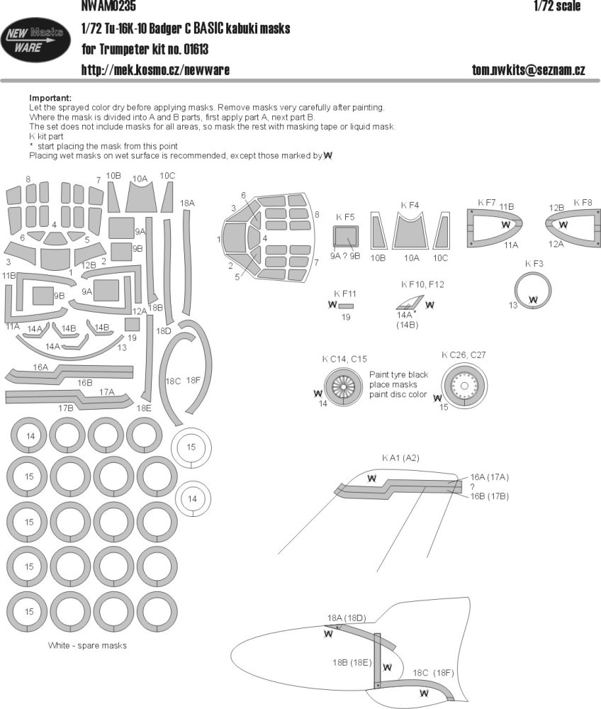 1/72 Mask Tu-16K-10 Badger C BASIC (TRUMP 01613)