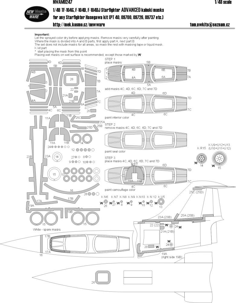 1/48 Mask TF-104G,F-104D/DJ ADVANCED (HAS)