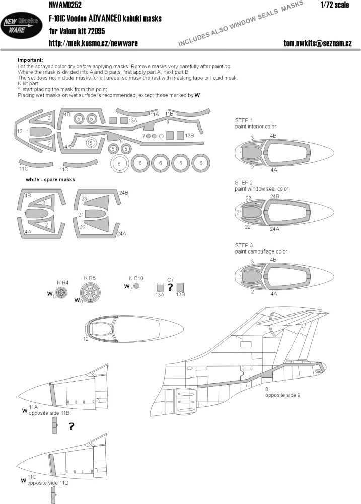 1/72 Mask F-101C Voodoo ADVANCED (VALOM 72095)