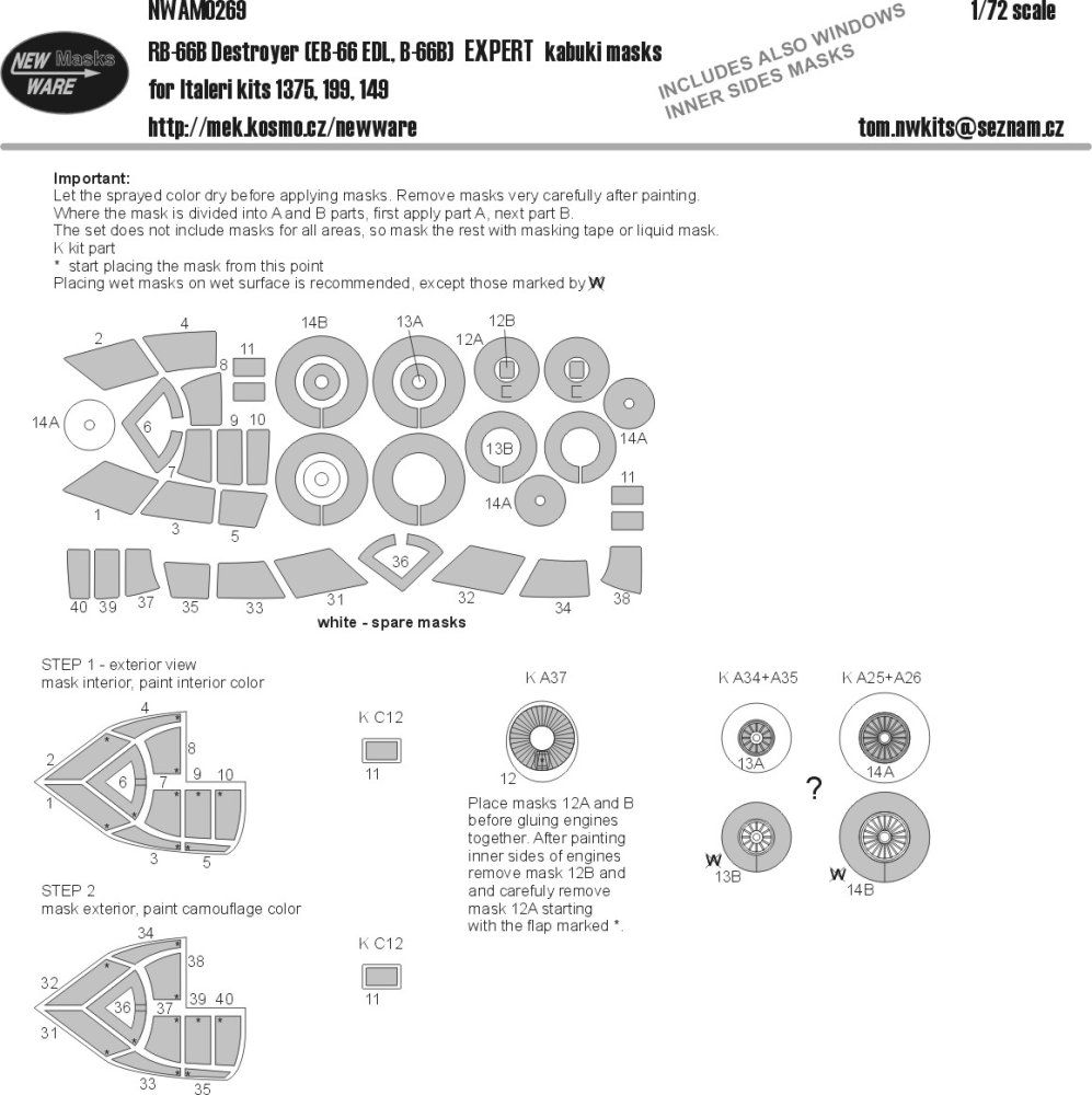 1/72 Mask RB-66B Destroyer EXPERT (ITAL)