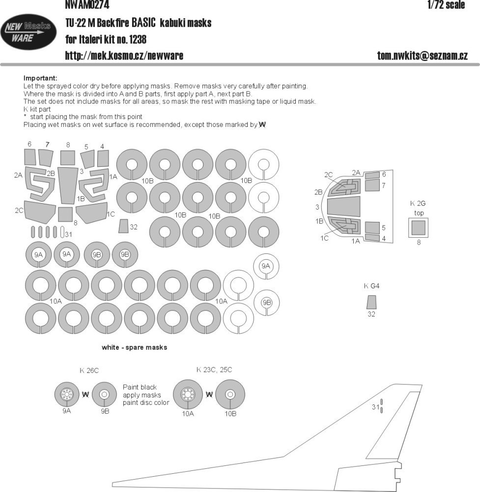 1/72 Mask Tu-22M Backfire BASIC (ITAL 1238)