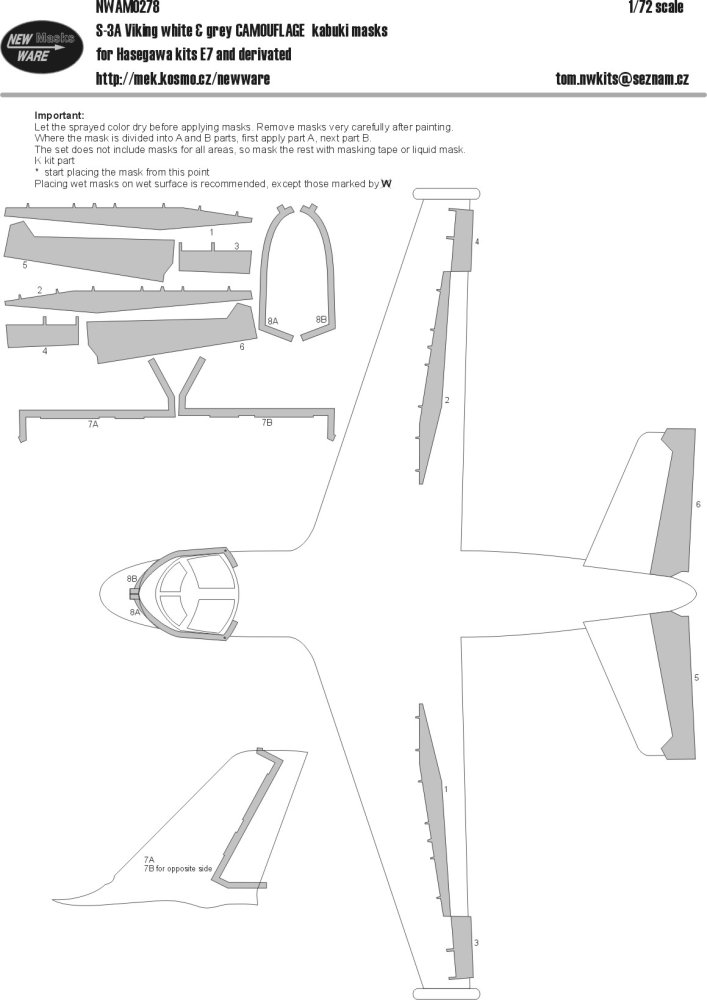 1/72 Mask S-3A Viking white&grey CAMOUFLAGE (HAS)