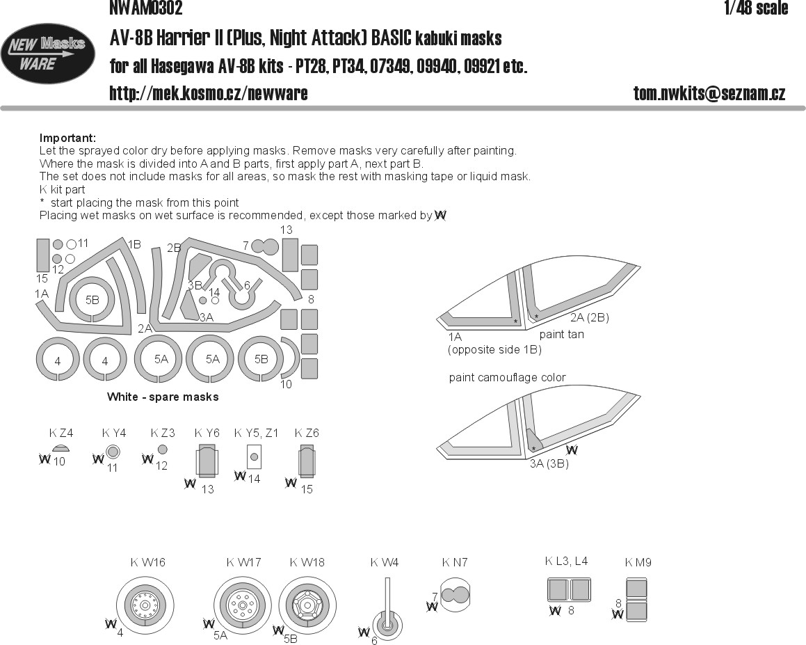 1/48 Mask AV-8B Harrier II BASIC (HAS)