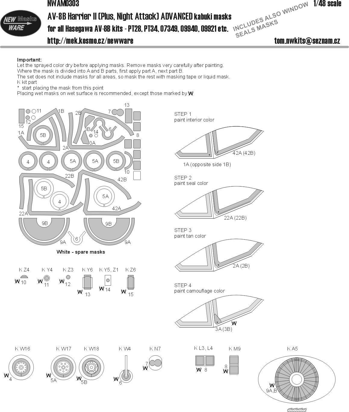 1/48 Mask AV-8B Harrier II ADVANCED (HAS)