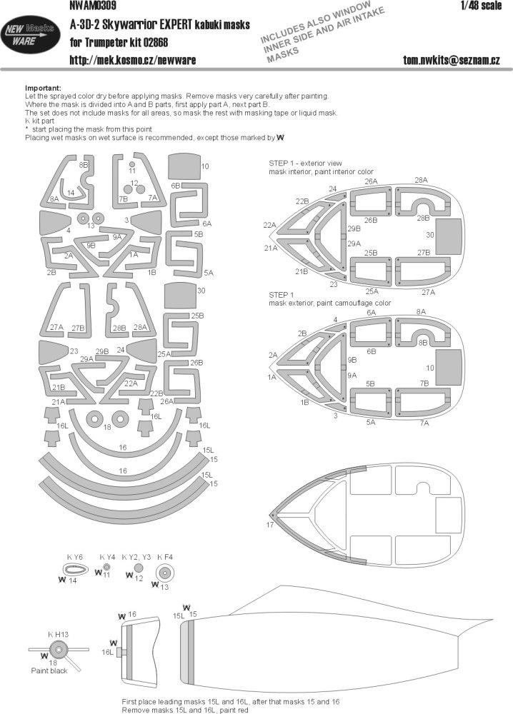 1/48 Mask A-3D-2 Skywarrior EXPERT (TRUMP 02868)