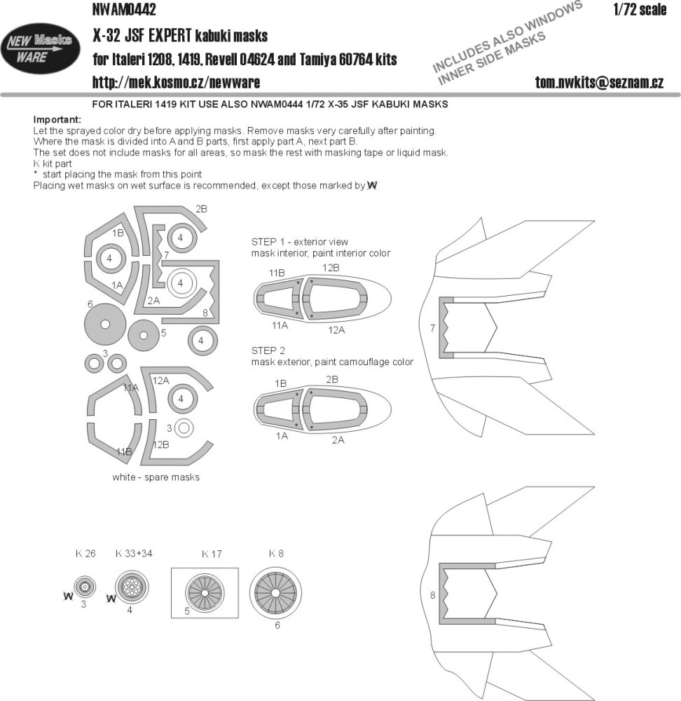 1/72 Mask X-32 JSF EXPERT (ITAL/REV/TAM)