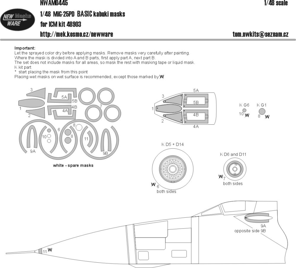 1/48 Mask MiG-25PD BASIC (ICM 48903)