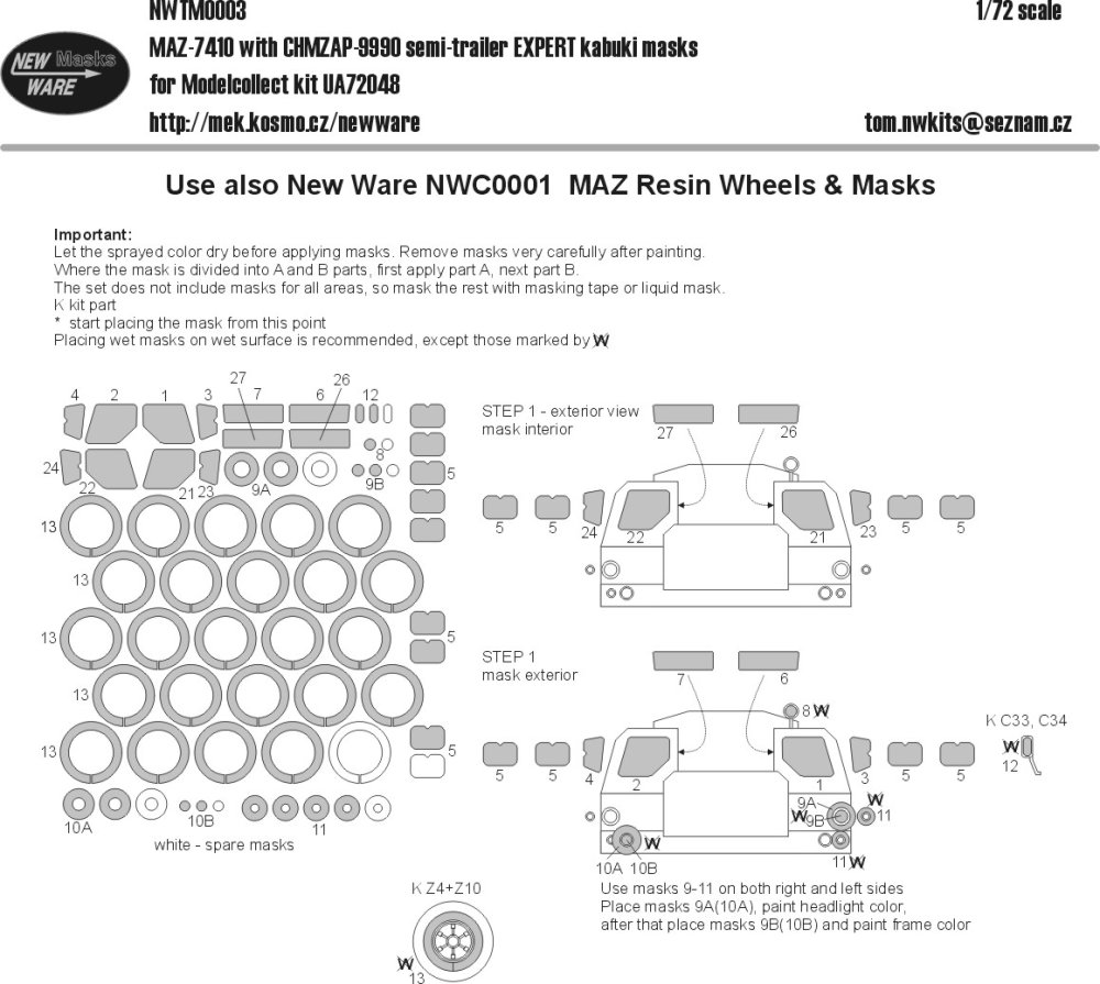 1/72 Mask MAZ-7410 w/ CHMZAP-9990 EXPERT (MODELC.)
