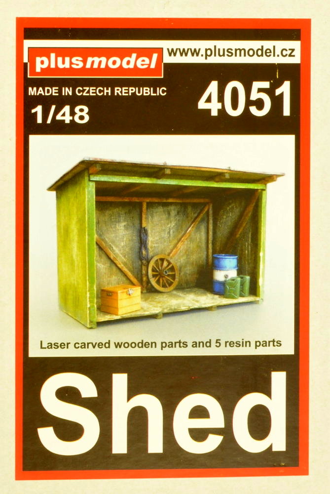 1/48 Shed (laser carved wood + 5 resin parts)