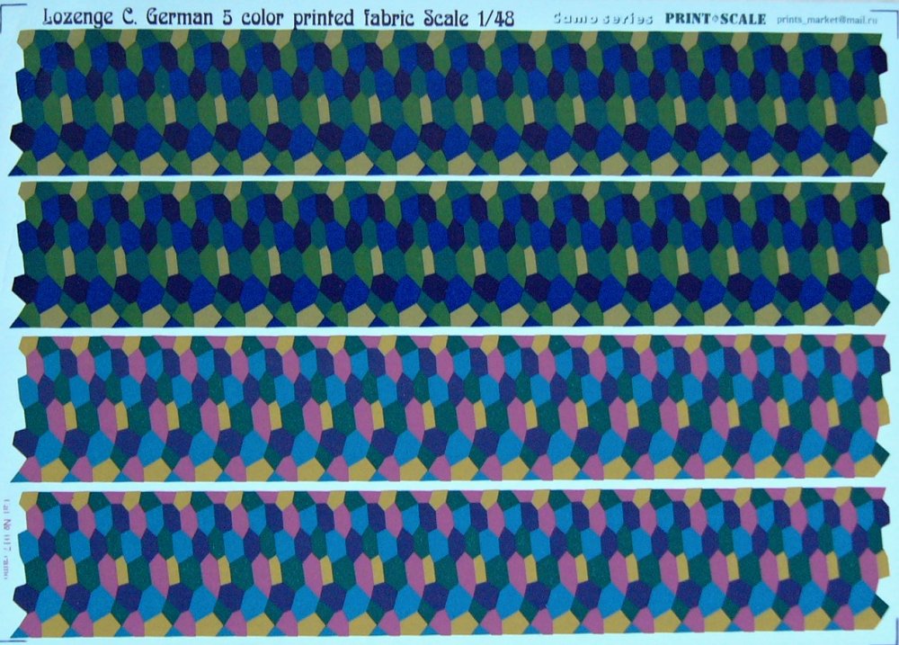 1/48 Lozenge C. German 5 color printed fabric